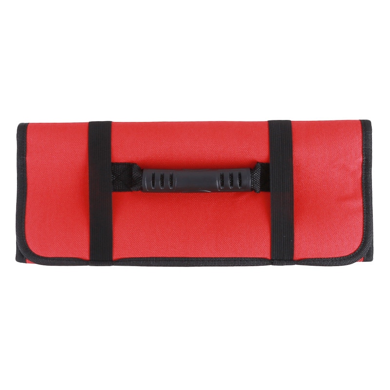 3 farve kok knivpose rullepose taske taske køkken madlavning bærbare holdbare opbevaringslommer sort blå rød