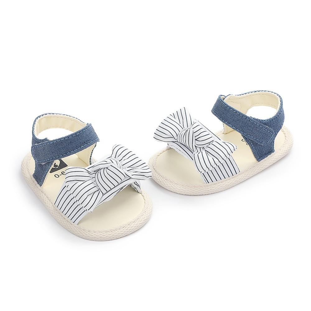 Zomer Baby Meisje Gestreepte Boog Prinses Schoenen Sandalen Baby Meisje Anti-Slip Sandalen Baby Peuter Schoenen Pasgeboren Eerste walker