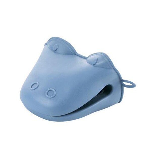 OYOURLIFE Cartoon Silicone Microwave Oven Gloves Oven Mitts Thickened Heat Resistant Slip-resistant Kitchen Gloves Pot Holder: Blue