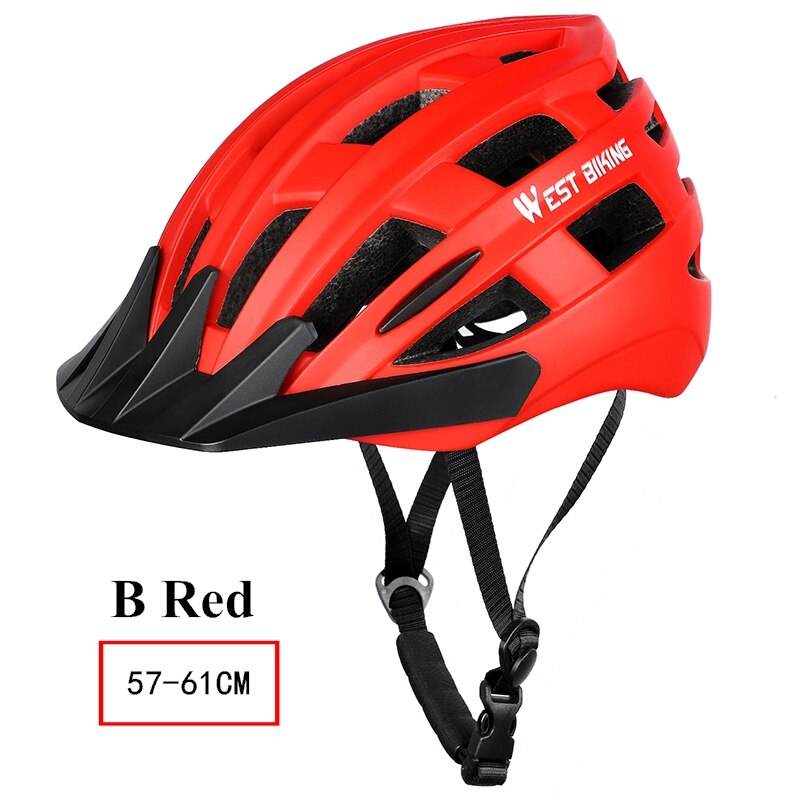 WEST BIKING Bicycle Helmet Trail XC MTB All-terrain Bike Helmet OFF-ROAD Casco Ciclismo Bicicleta Mountain Bike Cycling Helmet: B Style Red
