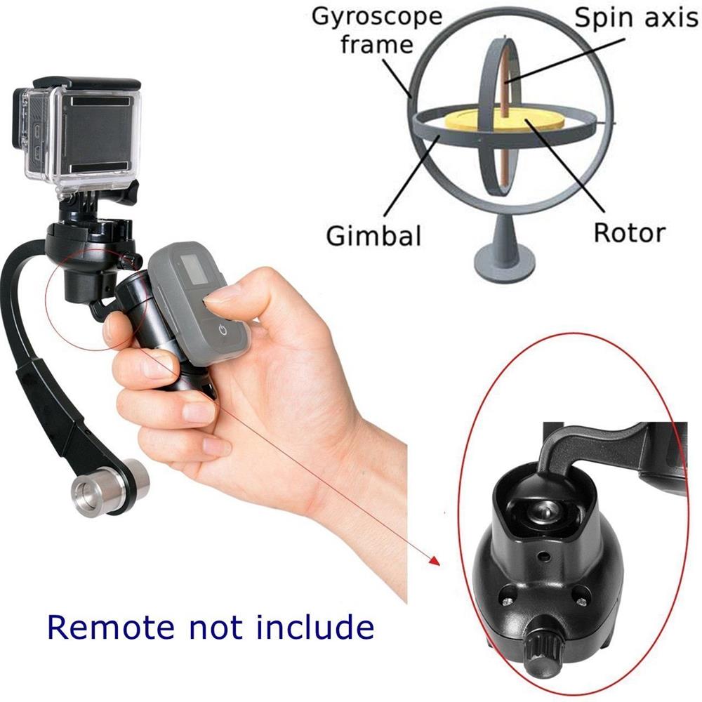 Stabilisateur gyroscopique à inertie 3 axes pour caméra d'action flash Mini Support de bâton de Selfie vidéo portable pour caméscopes GoPro