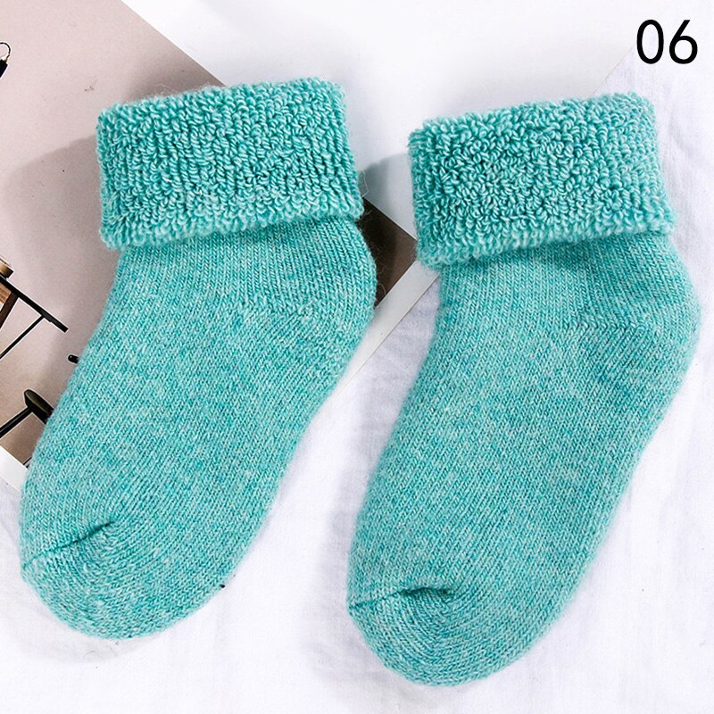 Moda wełniane grube skarpetki dziecięce dla dzieci zimowe miękkie ciepłe skarpetki dla dzieci 0-7 lat chłopcy dziewczęta termiczne podłogi elastyczne skarpety: 4 / 0-3 Years