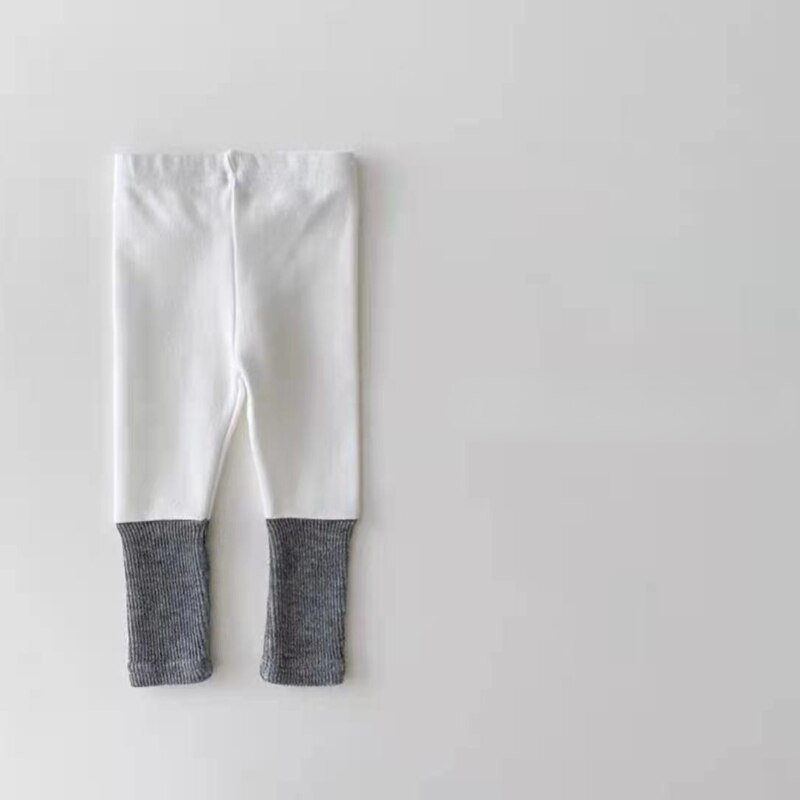 Leggings en velours épais pour bébé fille, vêtements d'automne pour enfant, pantalon en peluche: WHITE / 9M