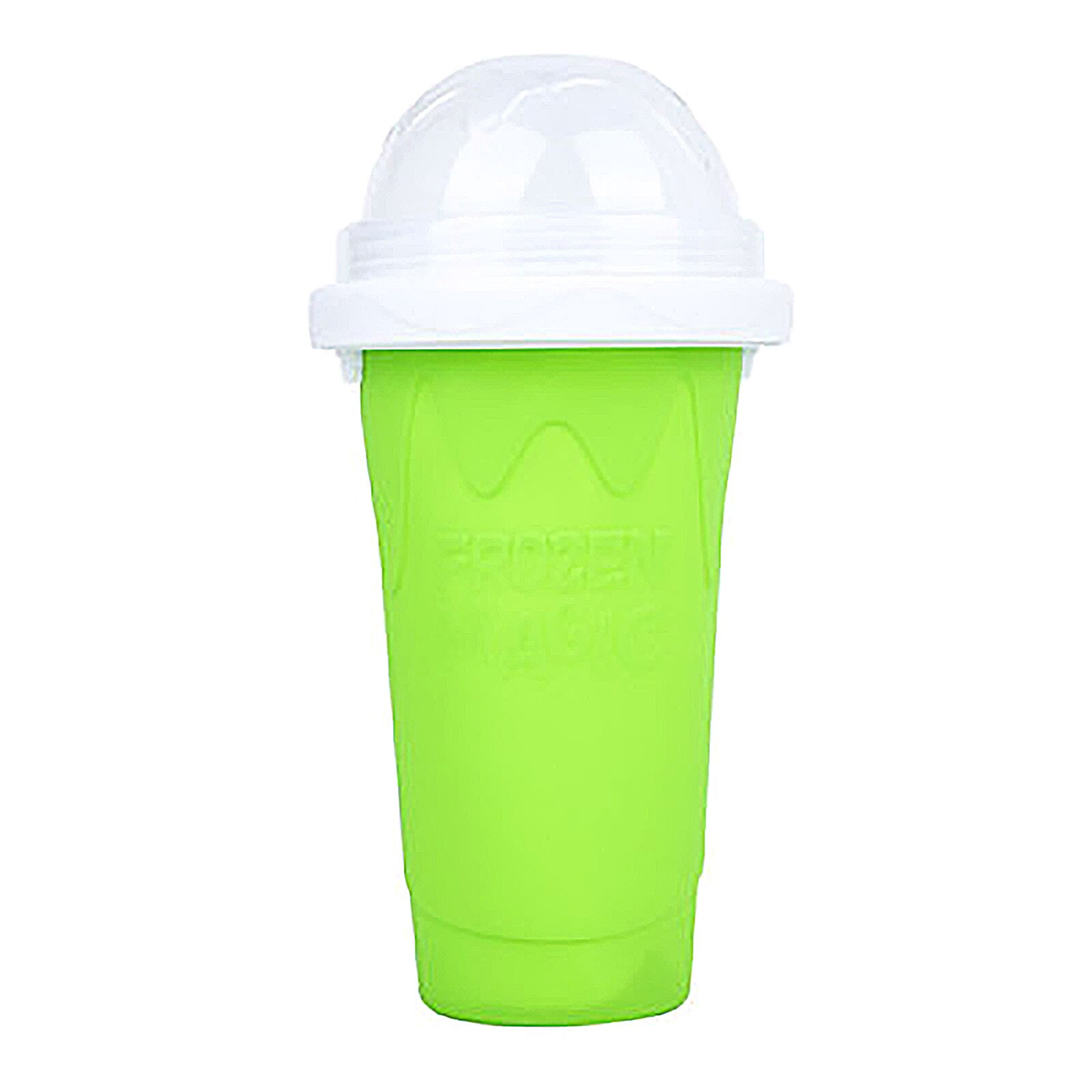Summer DIY Double Cup Smoothie Pinch Ice Cup Silicone Cup Portable Squeezes Ices Cup Cold Ice Cream Milkshake Juice Cup: Green  