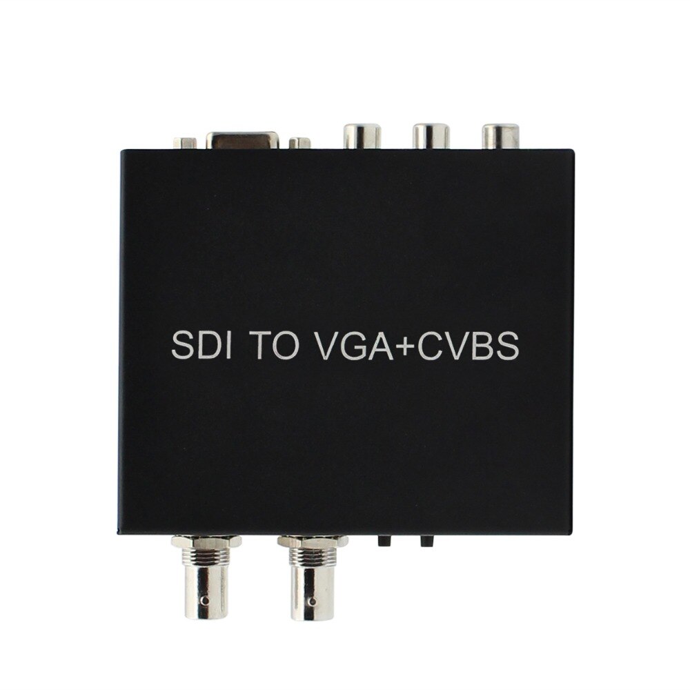 SDI (SD-SDI/HD-SDI/3G-SDI) to VGA+CVBS/AV+SDI Converter Support 1080P for Monitor/Camera/Display with adapter
