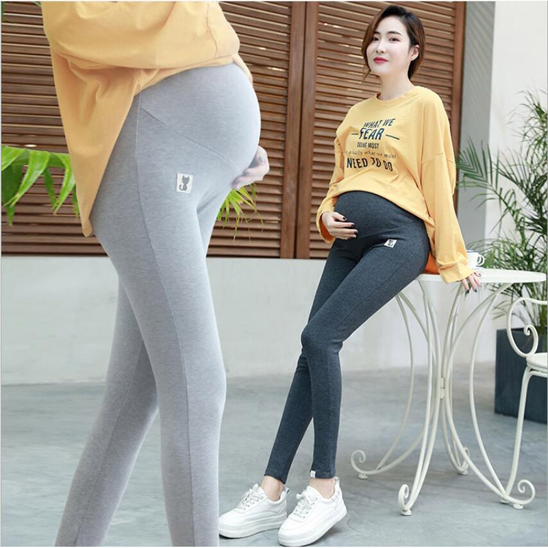 Elastic Maternity Pants Spring Autumn Leggings Adjustable Waist Solid Pregnant Women Pregnancy Clothes X138