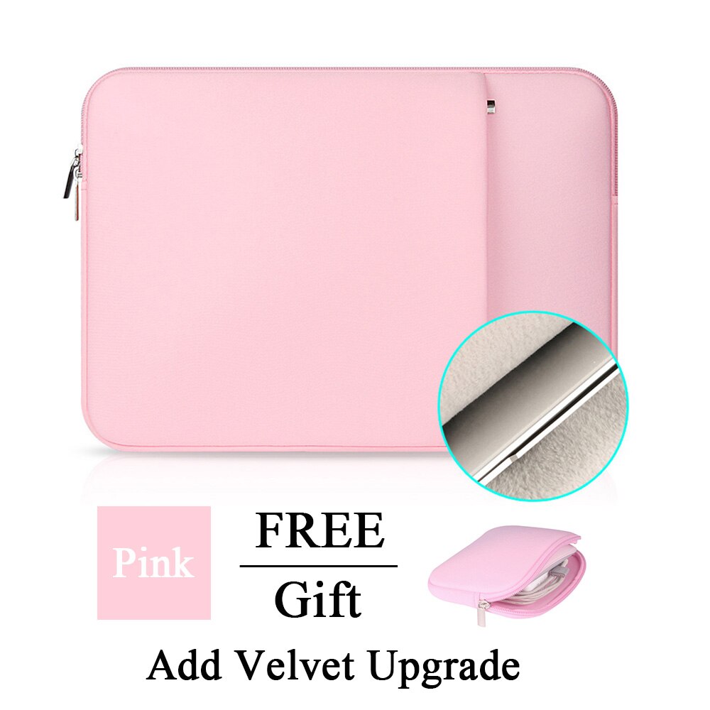 Laptop Notebook Case Tablet Sleeve Cover Bag 11" 12" 13" 15" 15.6" for Macbook Pro Air Retina 14 inch for Xiaomi Huawei HP Dell: Pink Velvet Upgrade