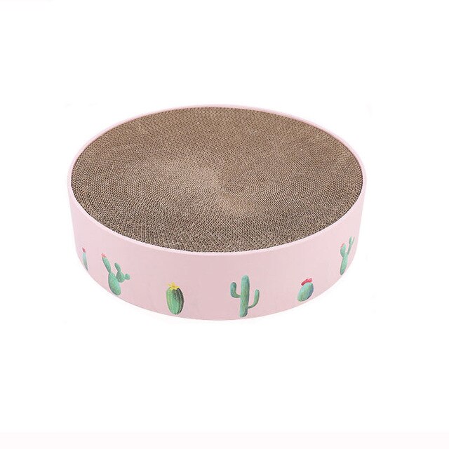 Rascador para gatos, rascador redondo de papel corrugado, rascador para gatos, para pulir uñas, protección interactiva, muebles, juguetes para gatos, suministros para mascotas: Pink / Dia 32cm