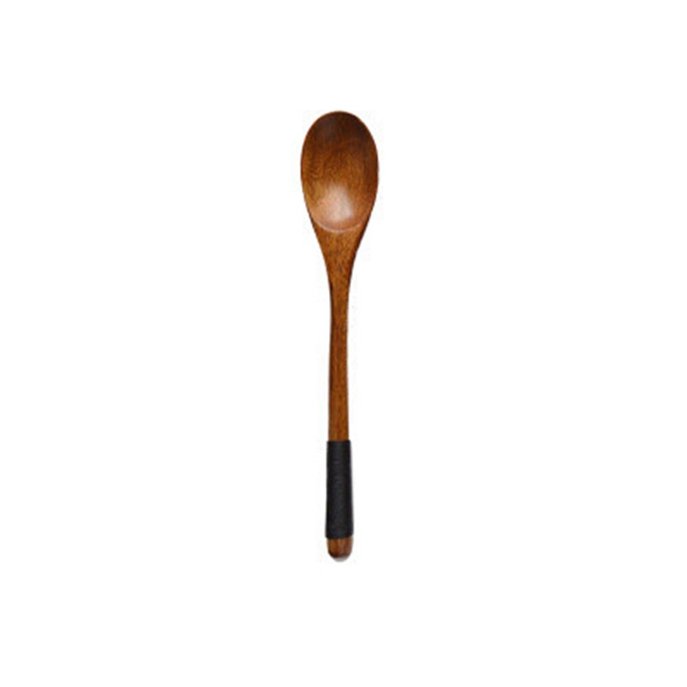 Long Handled Wooden Soup Spoon Teaspoon Korean Dinner Tablespoon Honey Stirring Spoon Kitchen Tableware Accessories: A