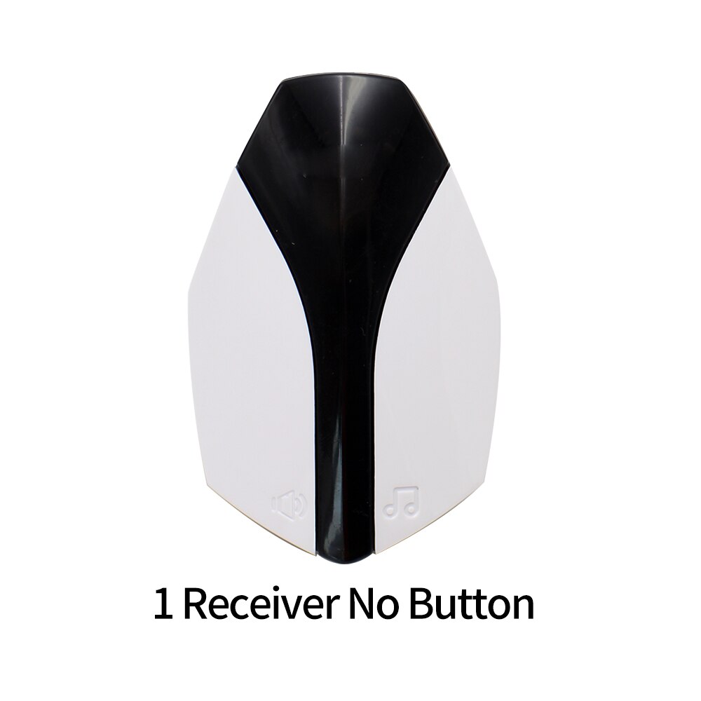 EU Plug Wireless Self-powered Smart LED Light Doorbells Button and Receiver No Battery Requiring with 1/2 Button 1/2 Receiver: 1ReceiverNoButtonHB