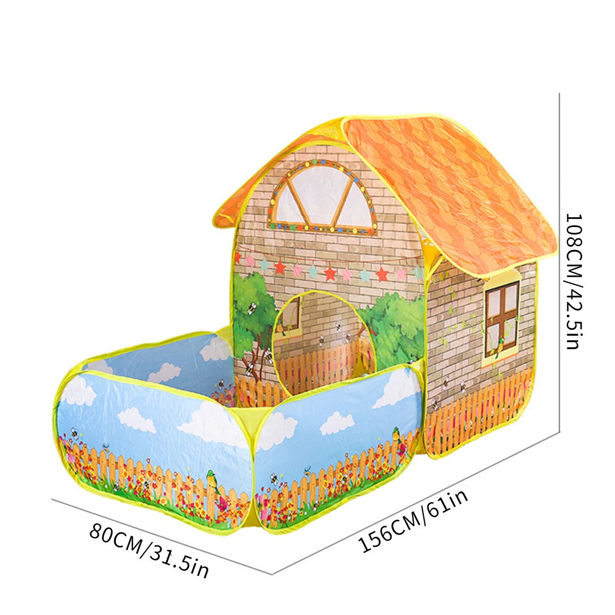 Kids Children Tents House With Courtyard Garden Crawling Folding Tent House Boys Girls Play Tent Ball Pool Children