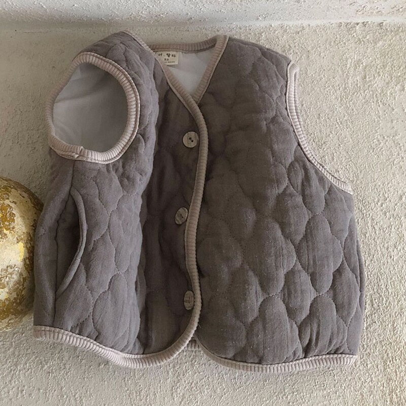 Autunno gilet senza maniche per bambini cappotto in cotone per bambini retrò per ragazzi abiti caldi invernali 2021 New Infant Tops Toddler Jacket 9M-3T