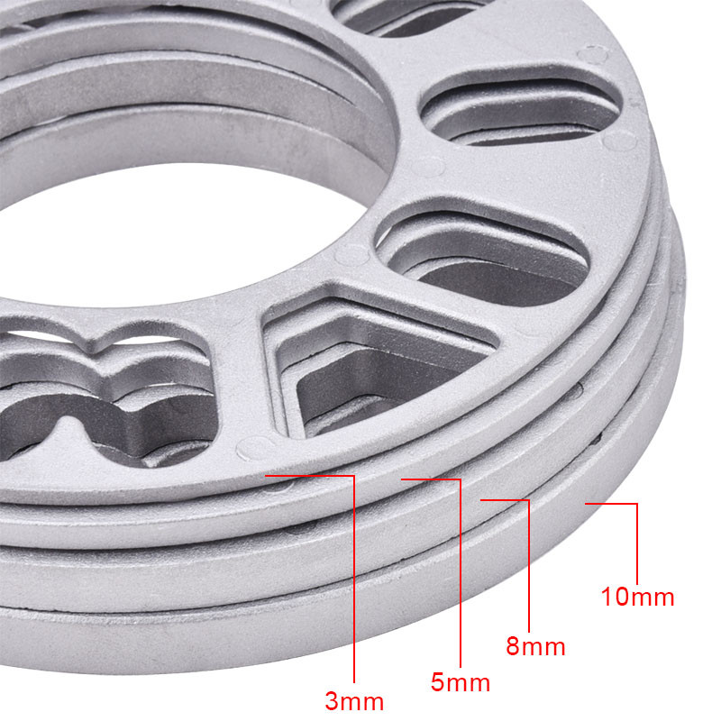 Espaciadores de rueda de aleación de aluminio, adaptadores de cubo de neumático de junta de 3mm, 5mm, 6mm, 8mm y 10mm para 4x100, 5x108, 5x112, 5x114,3, 5x120 (2 piezas)