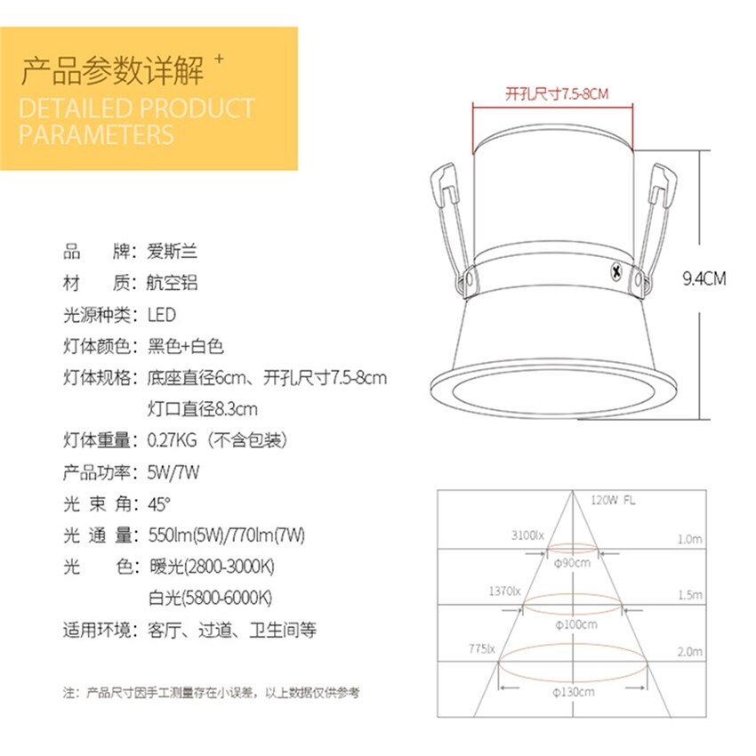 LED Embedded Ceiling Lights Nordic Open Living Room Bedroom Dining Room Kitchen Ceiling Lamps Wash Wall Home Bathroom Lighting