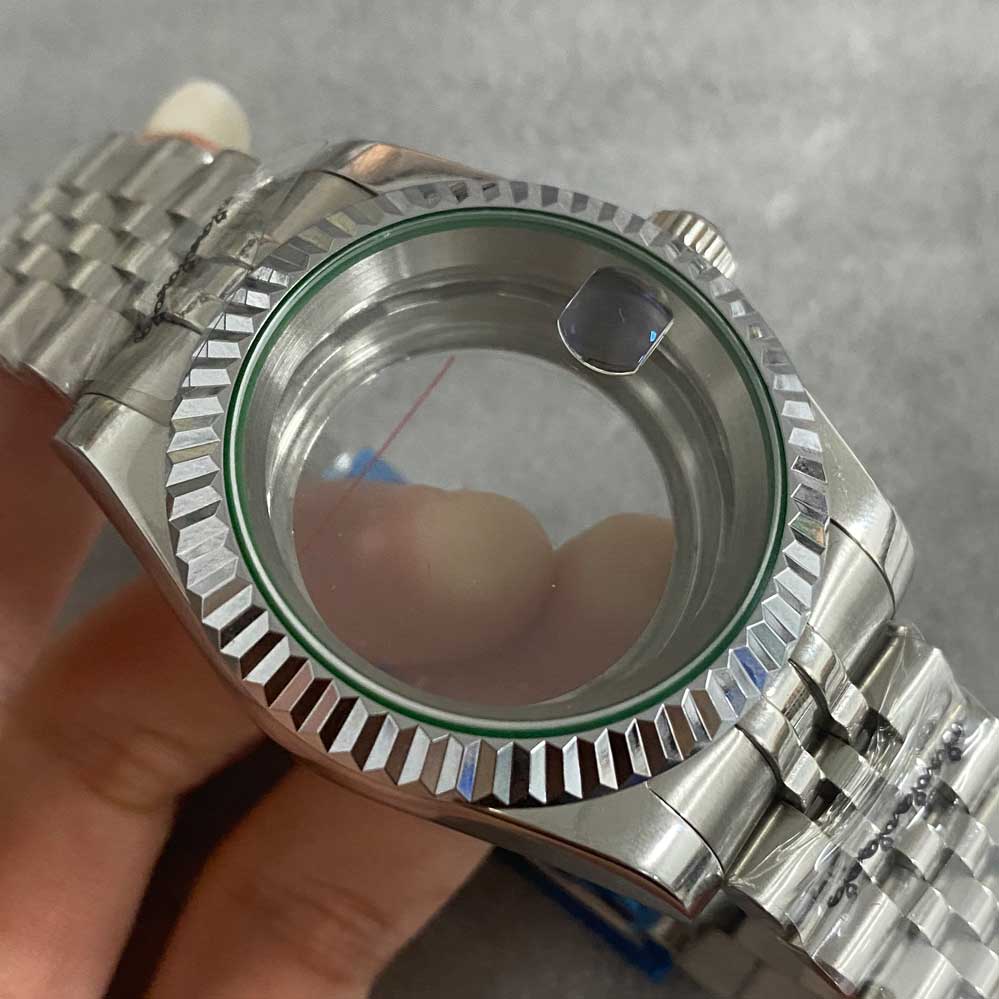 39mm Uhren Zubehör Bausatz Uhr fallen + Edelstahl Band Getriebe Saphir Glas passen NH35/ NH36 Bewegung für männer