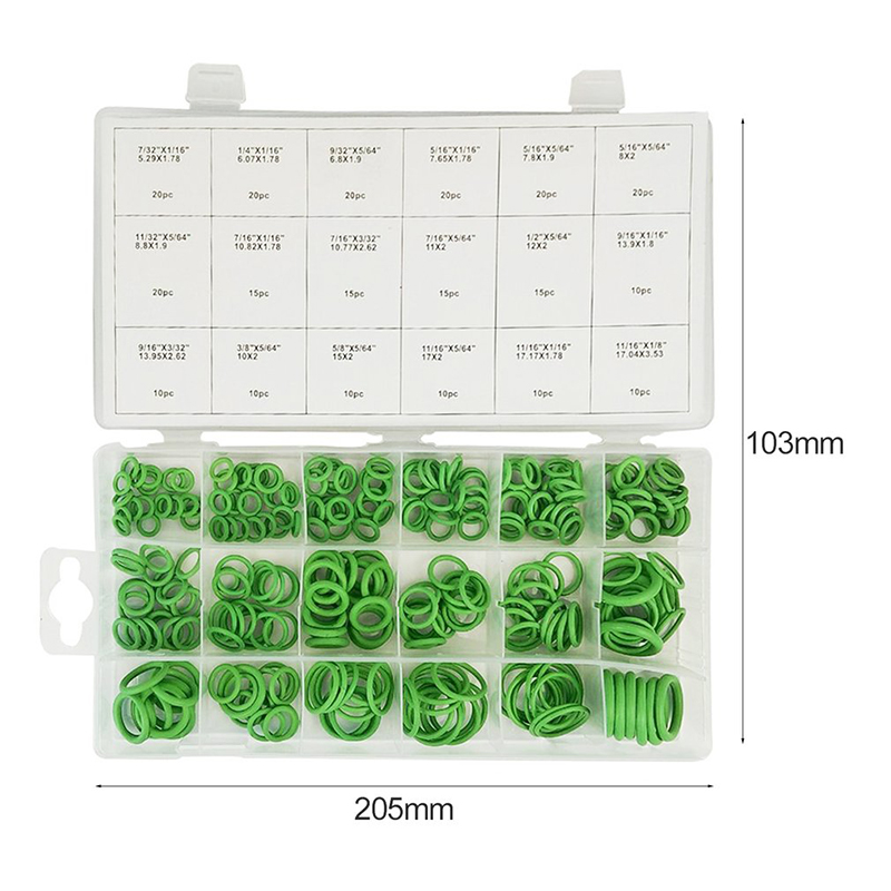 18 Maten 270Pcs Airconditioning O-ringen Auto Auto Reparatie Tools Rubber Airconditioning Koelmiddel Ring Sets Auto Gereedschap