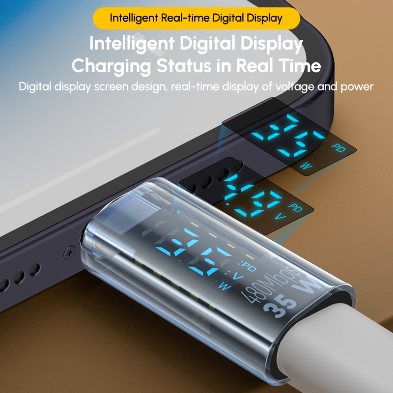 Adaptador de cargador Lightning hembra a USB C de 35W para IPhone 15 14 13 12 Pro Max tipo C conector de probador de potencia de carga de 8 pines