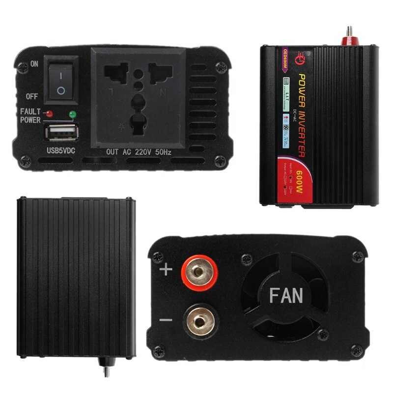 400-600 Watt Power Inverter DC 12V to 220V AC Car Inverter with USB Charging Port