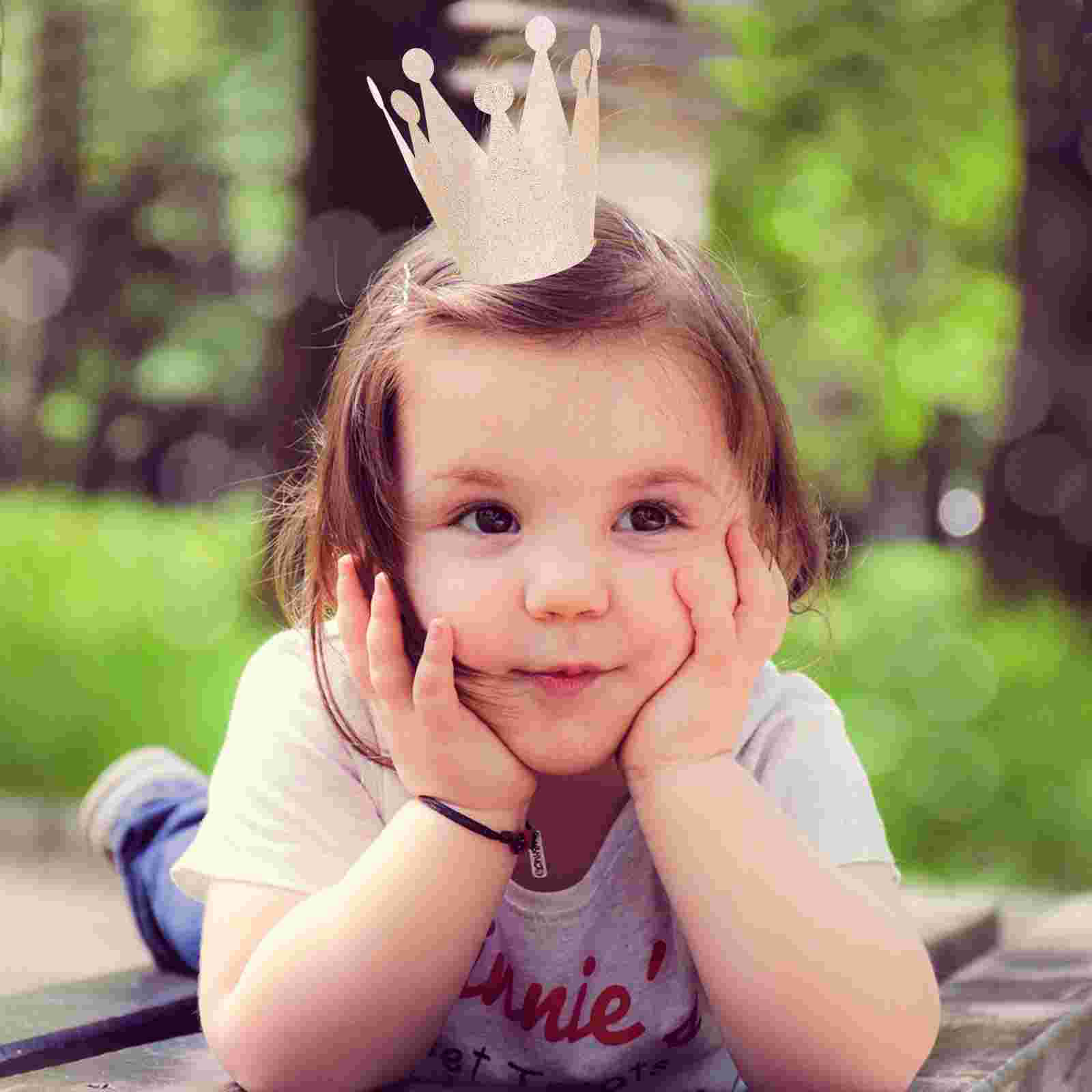 6Pcs Birthday Crown Hats Delicate Glitter Chic Exquisite Crown Shape Hats Party Hats for Gathering Birthday