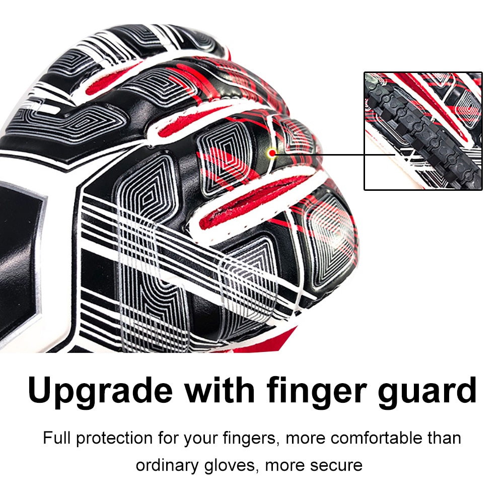 Adult Kids Soccer Goalkeeper Football Latex Slip Gloves Anti-Collision Goalie Full Finger Hand Protection Gloves