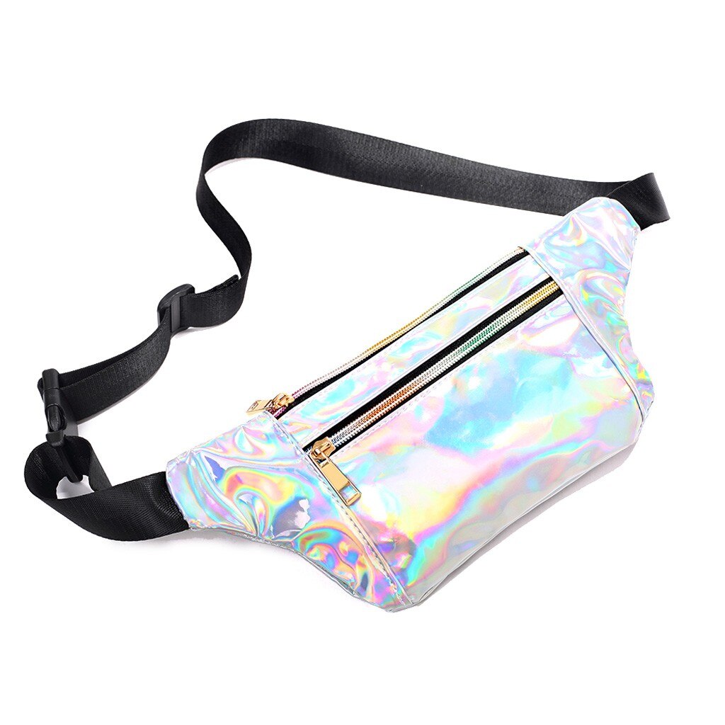 Regenboog Sequin Bag Rits Schouders Pailletten Taille Tas Vrouwen Fanny Packs Borst Tassen Telefoon Tas Sport Taille Zakken G3