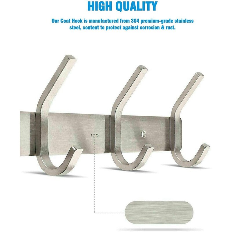 2 Stuks Jas Rekken Voor Muur-Rvs Kapstokken-Zware Jas Haken Wall Mounted-Muur hanger Muur Haken