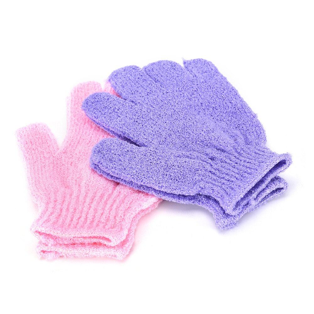 2 stk brusebadehandsker eksfolierende kropsmassage vask hud spa badehandsker skumbad skridsikker rengøring loofah scrubber