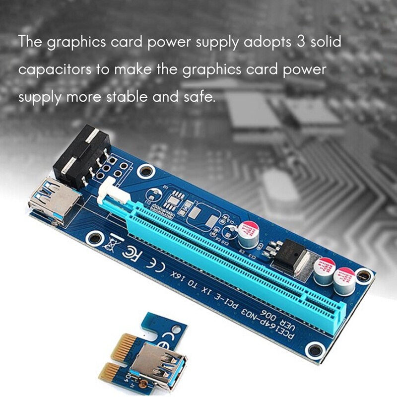 M.2 to PCI-E X16 NGFF Adapter Card+PCIE 1X to 16X Large 4Pin Graphics Extension Cable Adapter Card Set for BTC Mining