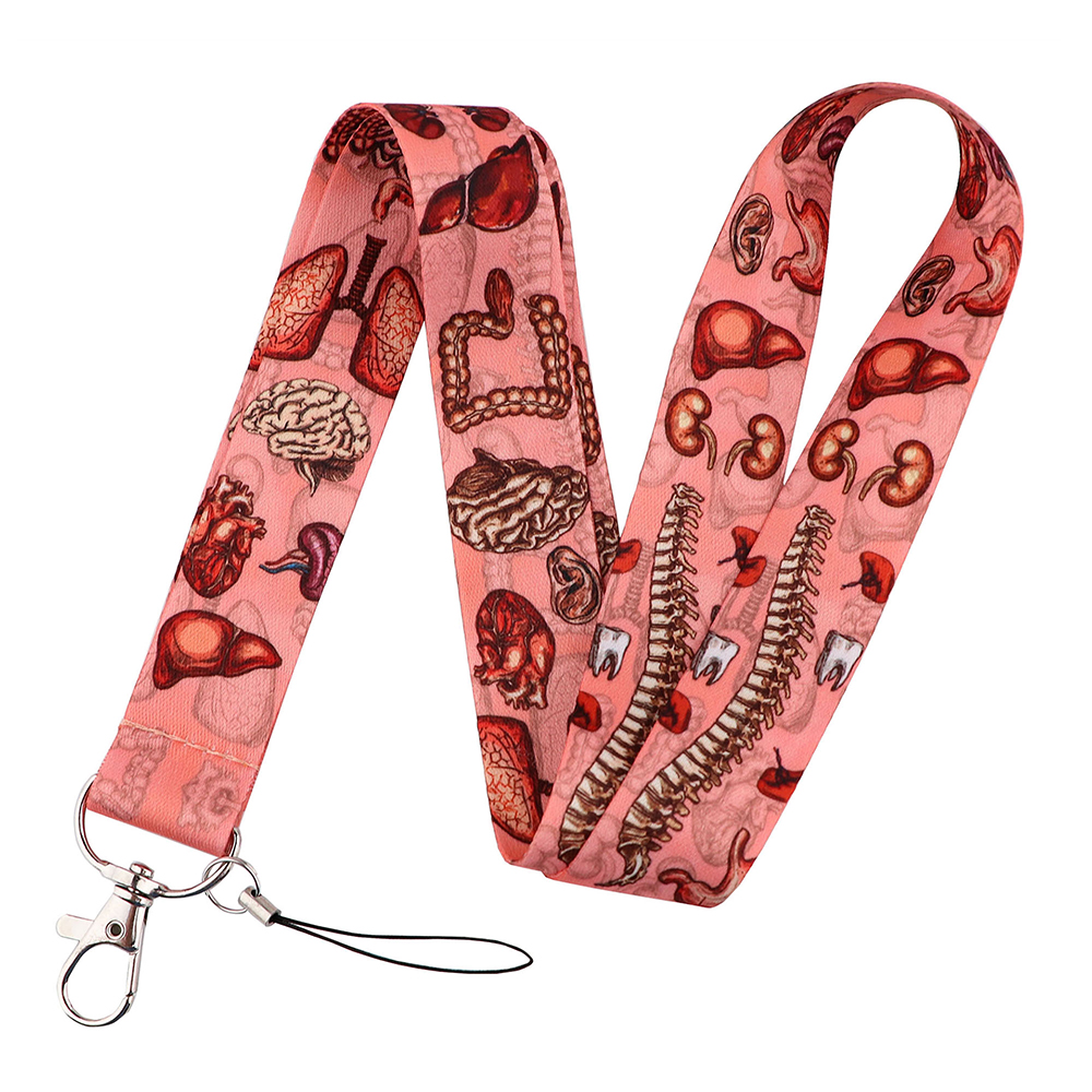 Ransitute R2288 Menselijk Orgel Tanden Tandarts Make-Up Artist Lanyard Sleutelhanger Lanyard Neck Strap Voor Usb Badge Houder Diy Hang touw: 2
