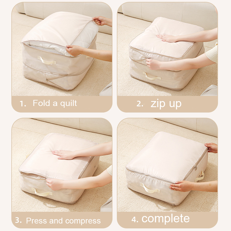 Quilt Storage Bag Bedroom Cloth Compression Bag Large Capacity Duvet Storage Bag Wardrobe Organizer Save Space Compressible Bag