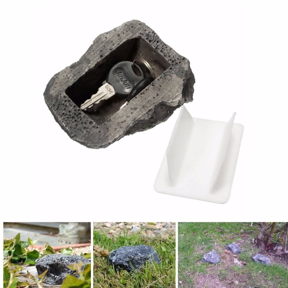 Utomhus lerig lera reserv nyckel hus säker gömd gömma säkerhet rock sten fall box