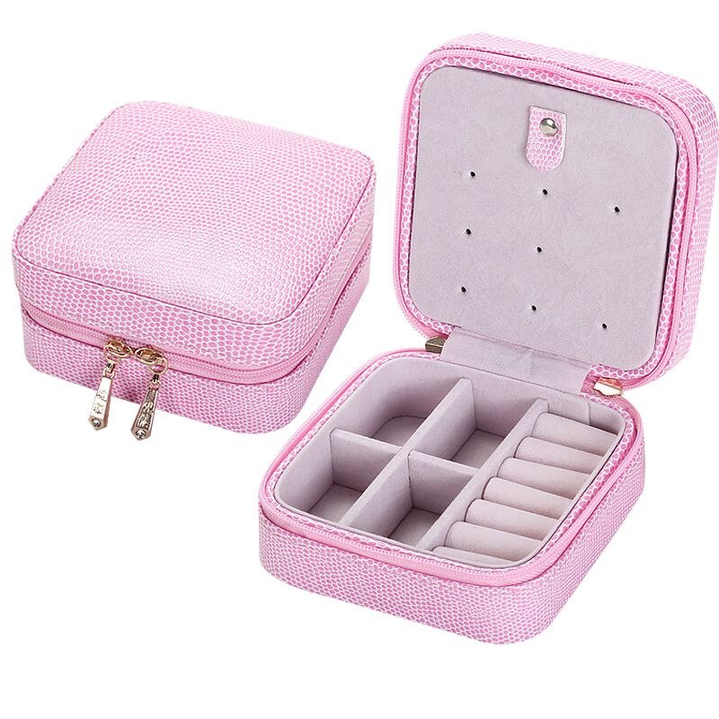 BY8969 Packaging Display Caso Di Immagazzinaggio Organizzatore Portatile Contenitore di Monili Organizzatore ganci Dei Monili Anello Orecchino Scatole di Casa: 998 pink