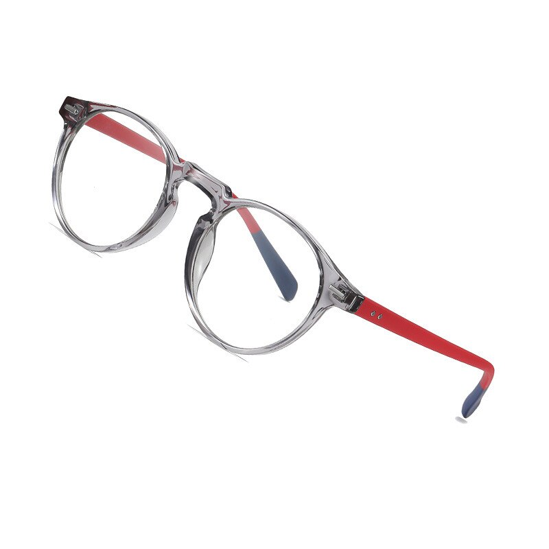 Aofly meekleurende bril voor dames, ronde anti-blauw licht bril voor dames, vintage optisch montuur, computerbril op sterkte  uv400: C3 rode