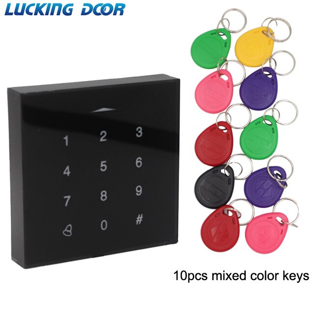 125khz RFID Card Access Control keypad EM card reader Door Lock opener wiegand 26 output keypad code door lock: T8 and10 ID color