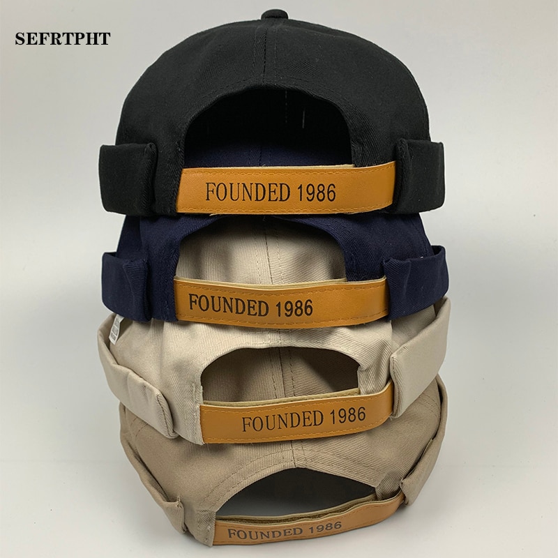 Män casual sjöman mekaniker biker hatt mössa dödskalle keps bräddlös keps unisex pumpa vintage marin mössor