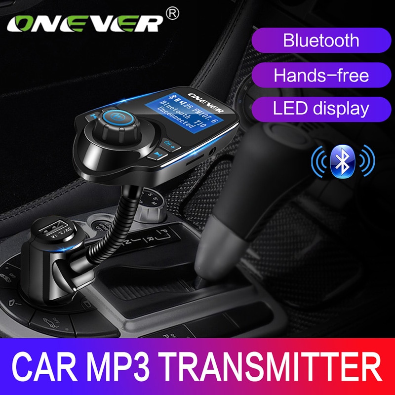 Onever Fm-zender Draadloze Bluetooth FM Modulator Handsfree Car Kit Auto MP3 Audio Speler USB Auto Lader met LCD Display