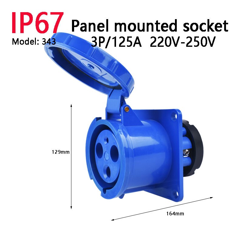 IP67 63A/125A Industrial Plug Socket 3P/4P/5P Waterproof Electrical Connector Power Connection Industrial Plug 220V 380V 415V: TYPE2