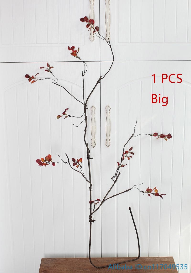 1 stk smukke kunstige røde blade plast tørret gren plante hjemme bryllup dekoration  f382: Stor