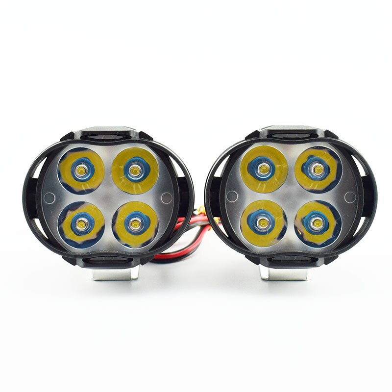 1 pair Motorcycle LED Headlight Scooter auxiliary Spotlight Headlamp 12V 24V 6500K Moto Fog lights Motorbike Spot Head Lamp DRL