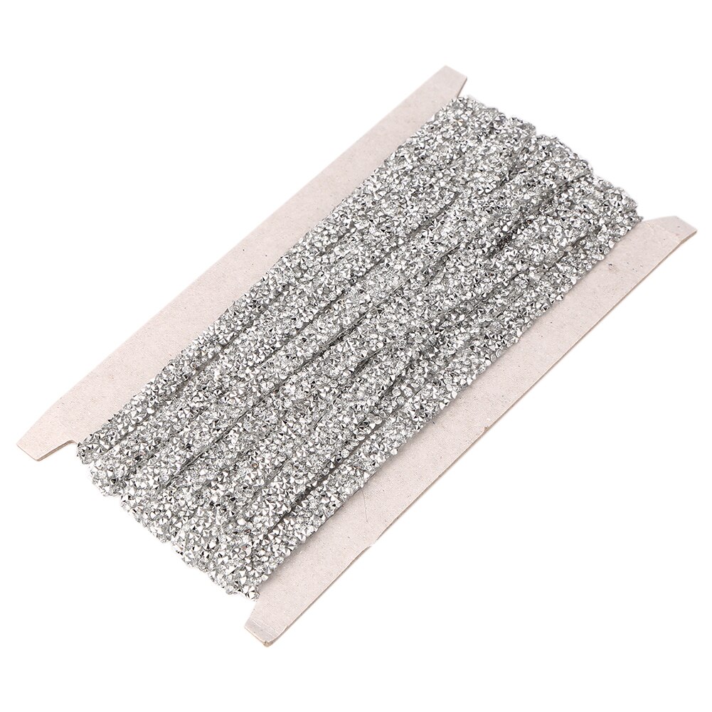 10 Yards Zilveren Bling Wrap Crystal Lint Jewel Strips Strass Mesh Lint Roll Decor Diy Kleding Accessoires