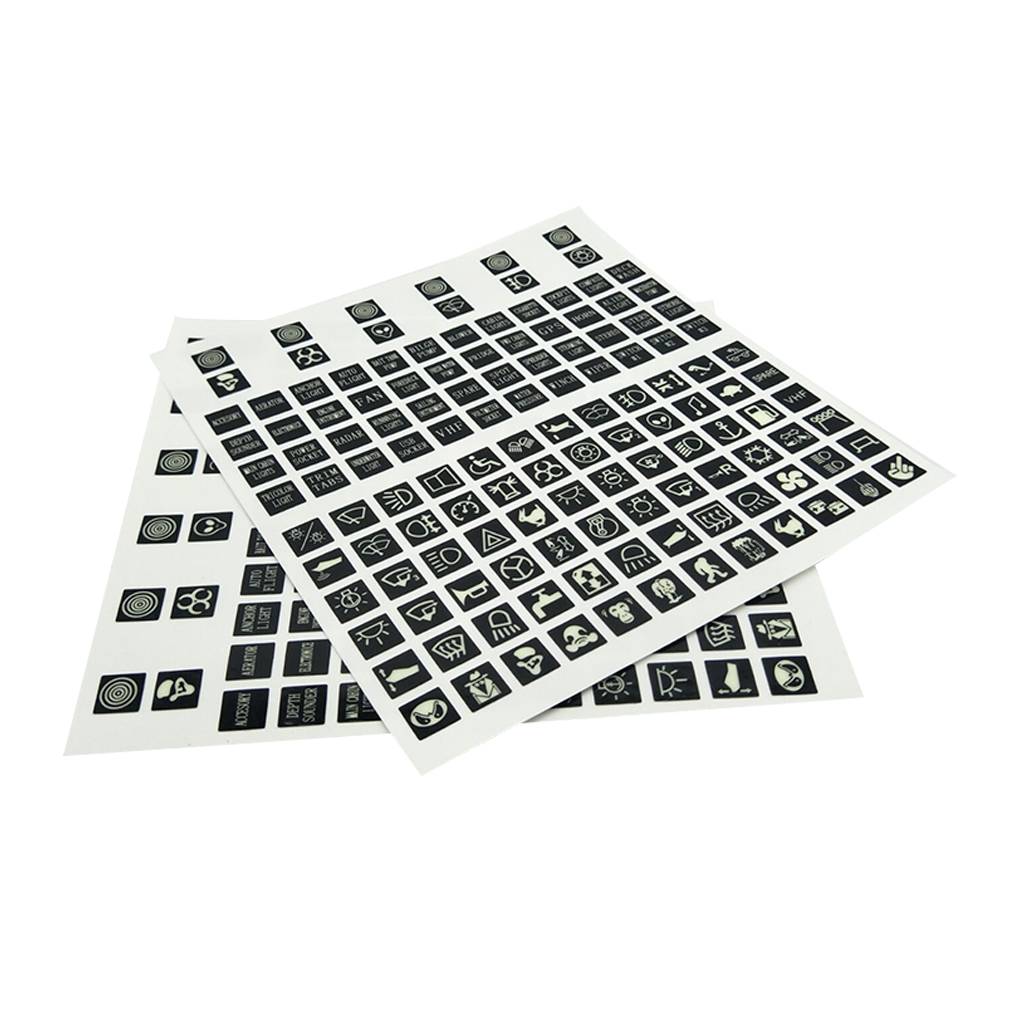 120 Sticker Tuimelschakelaar Label Decal Circuit Panel Lichtgevende Sticker Voor Auto Marine Boot Truck Instrument Schakelaars Relais Decor: 2 Pcs