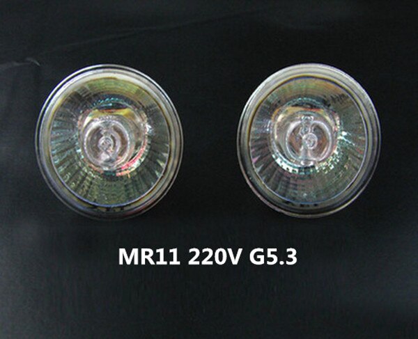 Foco halógeno mr11 mr11 de 12v, 20w, 220v, MR11 de 220v, 20w, 50w y 35w, foco halógeno de 50w, 220v, mr11 de 12v y 10w 10 unidades por lote