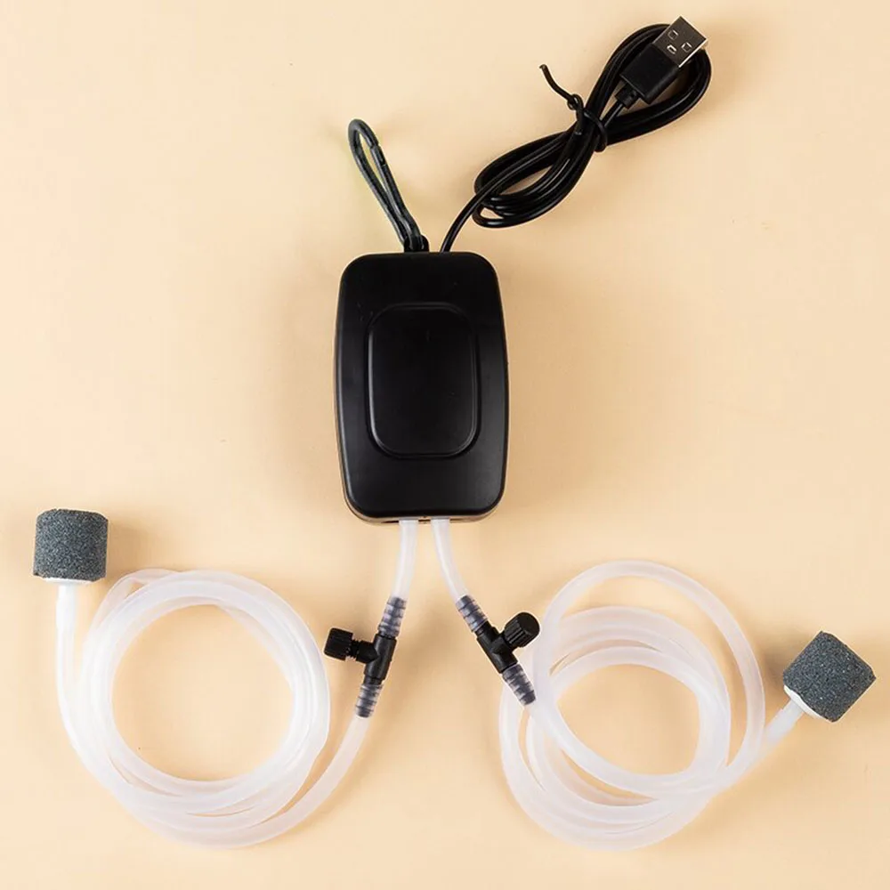 Akvaarion happipumppu akvaario usb hiljainen ilmakompressori ilmastin kannettava mini pieni hapetin akvaariotarvikesarja: Violetti
