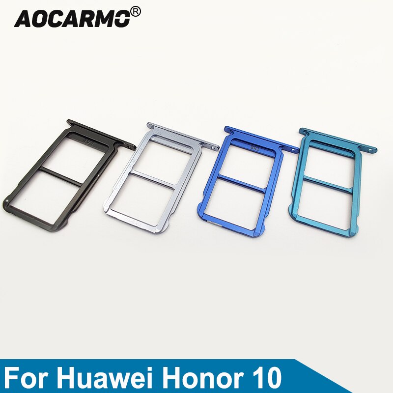 Aocarmo Für Huawei Honor 10 COL-AL10 Honor10 Schwarz/Grau/Blau/Lila SD MicroSD Halter Nano Sim Karte tray Slot