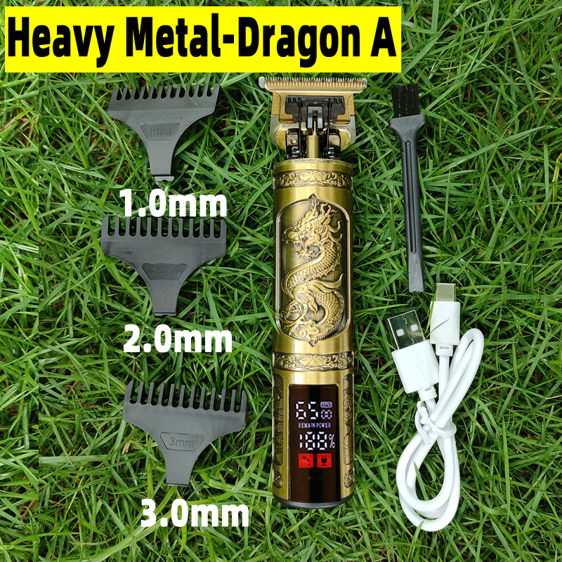 2022 Electric Hair Clipper Rechargeable 0mm Shaver Beard Trimmer Men Hair Cutting Machine Beard Barber Hair Cut: Dragon Heavy Metal A