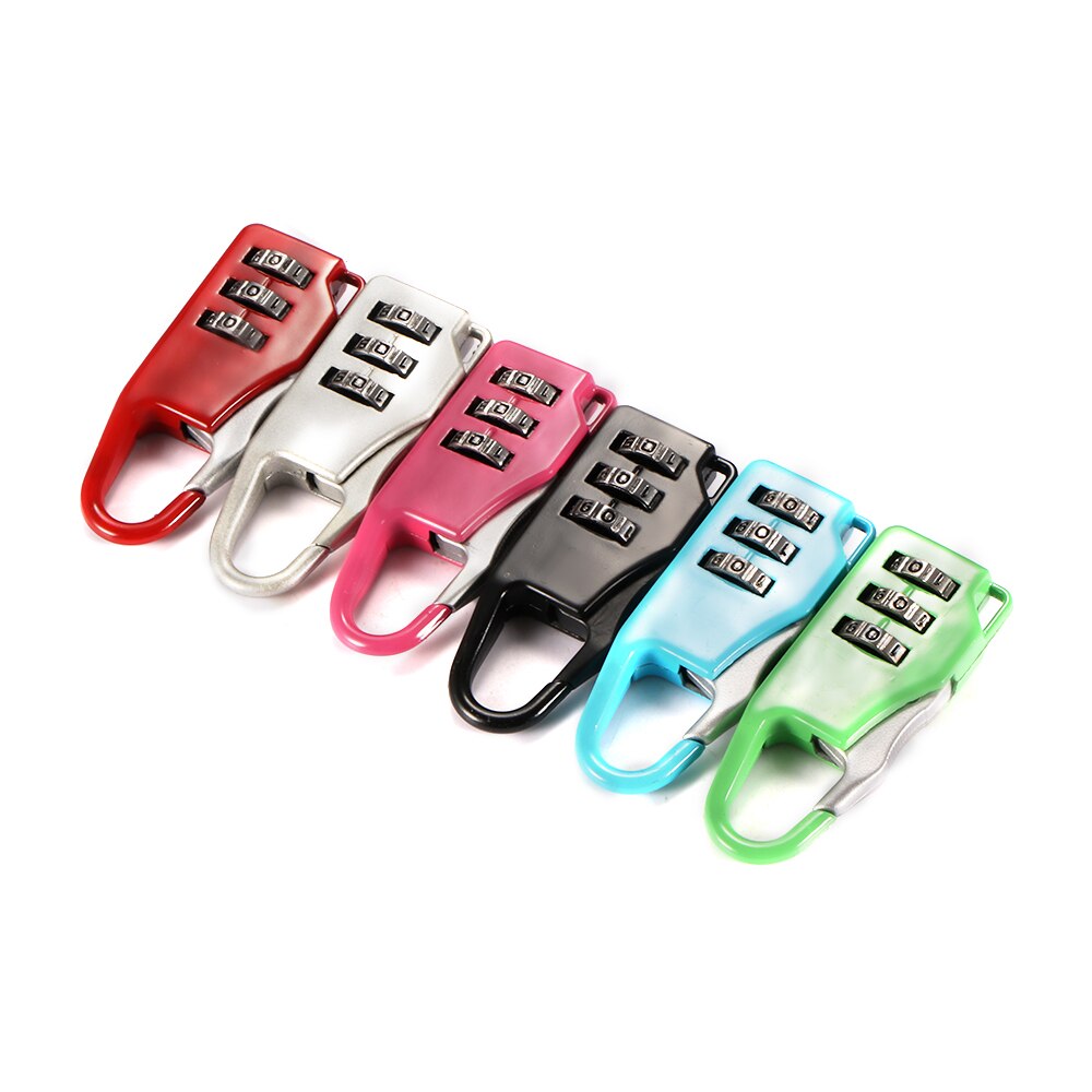 AOZBZ 3 Dial bloqueo de contraseña de dígitos Mini codificado cerraduras antirrobo con llave Multi colores combinación segura maletín con candado Metal código