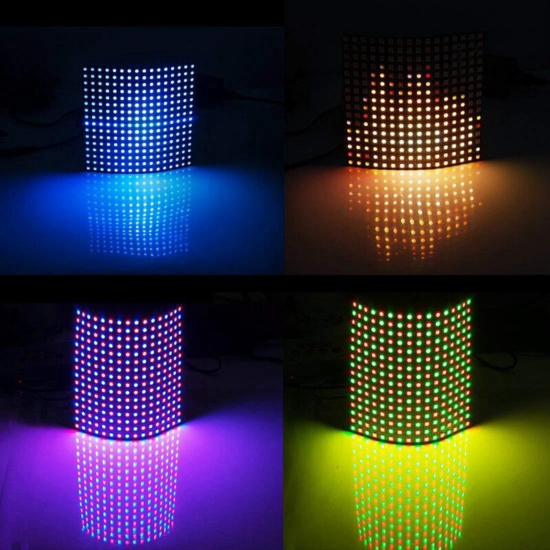 WS2812B LED RGB Flexible Pixel Panel 16X16 Individually Addressable Panel Light LED Module Matrix Screen