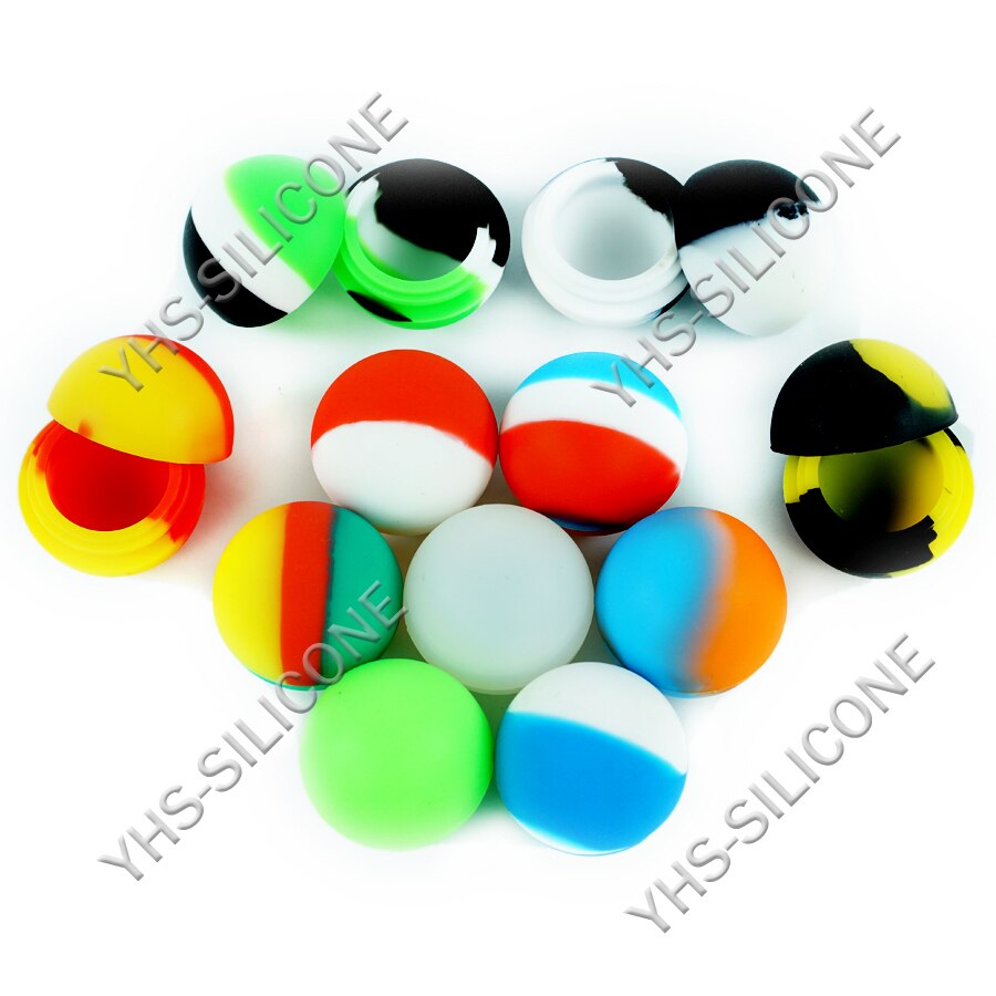 10Pcs 5.6Ml Siliconen Bal Vorm Container Non-stick Opslag Bal Voor Wax Olie Siliconen Schar Wax Container Te Reinigen