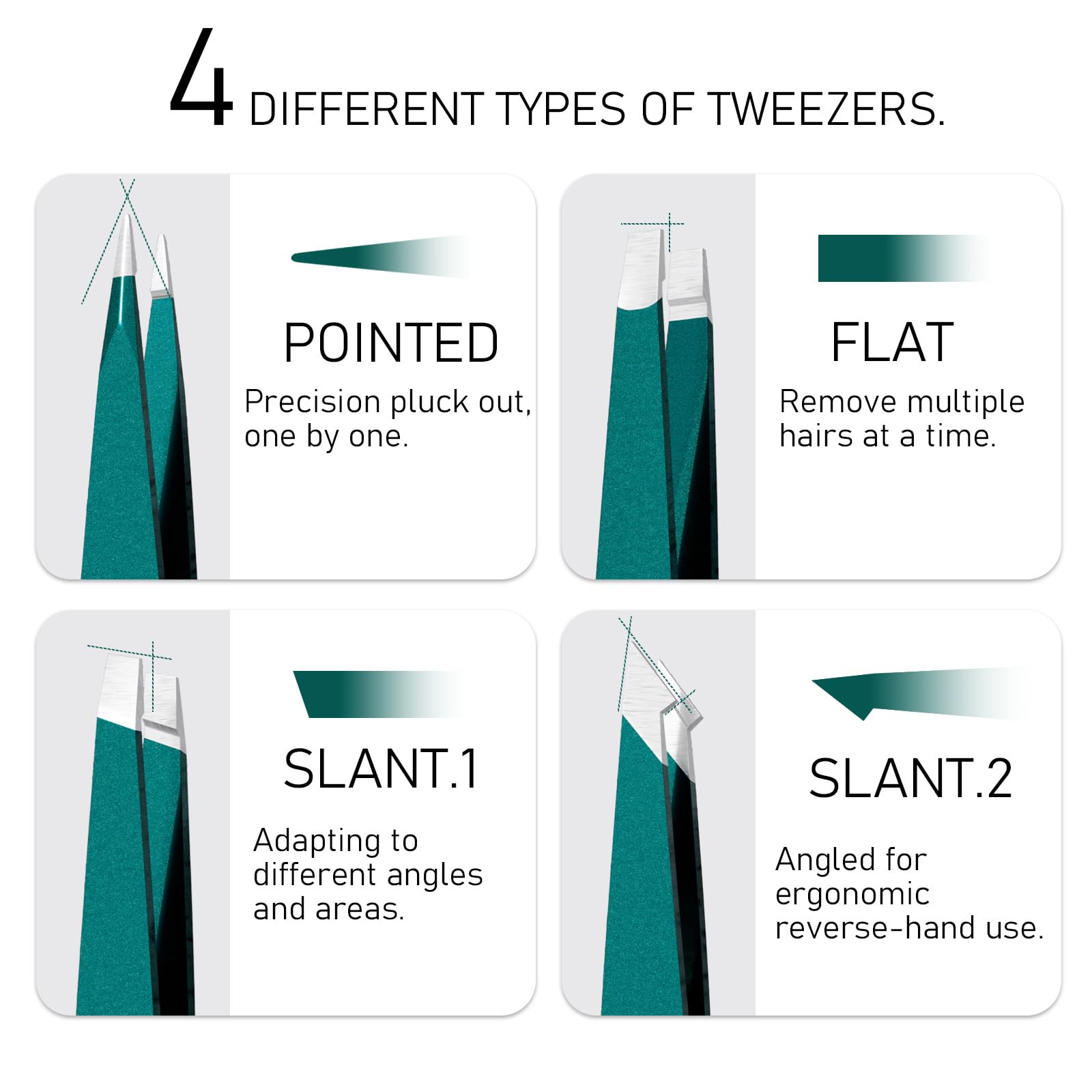 Pinzas para cejas, herramientas de belleza, Clip de depilación de acero inoxidable para extensión de pestañas, pinzas profesionales coloridas, 2/4/6 Uds.