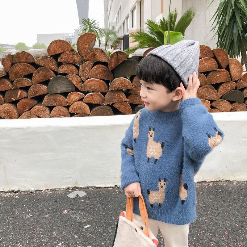 Suéter grueso para niños, prendas de vestir, Tops, chaquetas, forro polar de dibujos animados, ropa cálida para otoño e invierno,: Blue / 5 años